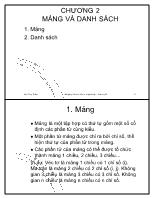 Bài giảng Cấu trúc dữ liệu và giải thuật - Chương 2: Mảng và danh sách - Ngô Công Thắng