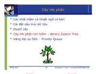 Bài giảng Cấu trúc dữ liệu và giải thuật - Chương 5: Cây nhị phân (Tiếp theo) - Nguyễn Tri Tuấn