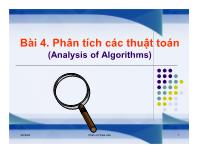 Bài giảng Cấu trúc dữ liệu và giải thuật trong C++ - Bài 4: Phân tích các thuật toán