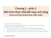 Bài giảng Cơ sở dữ liệu - Chương 2.2: Mô hình Thực thể - Kết hợp mở rộng - Nguyễn Như Hoa