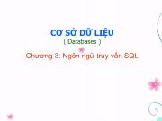 Bài giảng Cơ sở dữ liệu - Chương 3: Ngôn ngữ truy vấn SQL