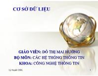 Bài giảng Cơ sở dữ liệu - Chương 4: Đại số quan hệ - Đỗ Thị Mai Hường