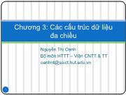 Bài giảng Cơ sở dữ liệu đa phương tiện - Chương 3: Các cấu trúc dữ liệu đa chiều - Nguyễn Thị Oanh