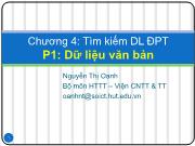 Bài giảng Cơ sở dữ liệu đa phương tiện - Chương 4: Tìm kiếm dữ liệu đa phương tiện - Phần 1: Dữ liệu văn bản - Nguyễn Thị Oanh