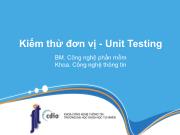 Bài giảng Công cụ kiểm thử phần mềm - Bài 7: Kiểm thử đơn vị - Unit Testing - Trương Phước Lộc