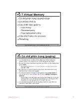 Bài giảng Hệ điều hành - Chương 7: Virtual Memory - Thoại Nam