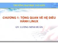 Bài giảng Hệ điều hành mã nguồn mở - Chương 1: Tổng quan về hệ điều hành Linux - Lương Minh Huấn