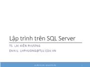 Bài giảng Hệ quản trị cơ sở dữ liệu - Chương 2: Lập trình trên SQL Server (Phần 1) - Lại Hiền Phương