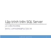 Bài giảng Hệ quản trị cơ sở dữ liệu - Chương 2: Lập trình trên SQL Server (Phần 3) - Lại Hiền Phương