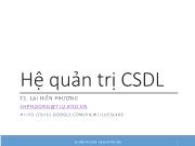 Bài giảng Hệ quản trị cơ sở dữ liệu - Chương mở đầu: Giới thiệu chung - Lại Hiền Phương