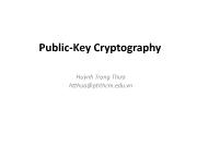 Bài giảng Mật mã học cơ sở - Chương 6: Public-Key Cryptography - Huỳnh Trọng Thưa