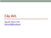 Bài giảng môn Cấu trúc dữ liệu và giải thuật - Chương 7: Cây AVL - Nguyễn Mạnh Hiển