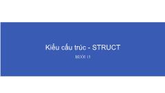 Bài giảng Nhập môn lập trình - Bài 10: Kiểu cấu trúc - Struct