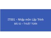 Bài giảng Nhập môn lập trình - Bài 2: Thuật toán