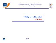 Bài giảng Nhập môn lập trình - Bài 4: Mảng