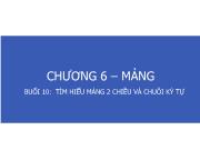 Bài giảng Nhập môn lập trình - Bài 9: Tìm hiểu mảng 2 chiều và chuỗi ký tự (Phần 2)