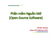 Bài giảng Phần mềm nguồn mở - Chương 1: Phần mềm nguồn mở - Võ Đức Quang