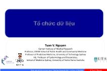 Bài giảng Phân tích dữ liệu và ứng dụng - Bài 4: Tổ chức dữ liệu