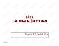 Bài giảng Phân tích thiết kế hệ thống thông tin - Bài 1: Các khái niệm cơ bản - Thạc Bình Cường