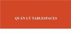 Bài giảng Quản trị cơ sở dữ liệu Oracle - Chương 2: Quản lý Tablespaces