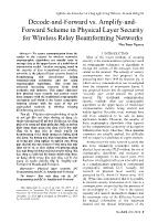 Decode-and-Forward vs. Amplify-and-Forward Scheme in Physical Layer Security for Wireless Relay Beamforming Networks