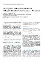Development and Implementation of Polygenic Risk Score in Vietnamese Population