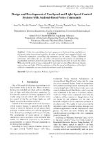 Esign and development of fan speed and light speed control systems with android-based voice commands