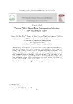 Factors Affect Green Food Consumption Intention of Consumers in Hanoi