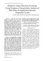 Hardware Trojan Detection Technique Using Frequency Characteristic Analysis of Path Delay in Application Specific Integrated Circuits