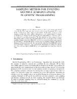 Sampling method for evolving multiple subpopulations in genetic programming