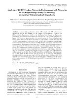 Analysis of 4G LTE Indoor Networks Performance with Networks in the Engineering Faculty G5 Building Universitas Muhammadiyah Yogyakarta