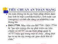 Bài giảng An toàn mạng - Chương: Tiêu chuẩn an toàn mạng