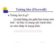 Bài giảng An toàn mạng - Chương: Tường lửa (Firewall)