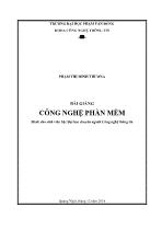 Bài giảng Công nghệ phần mềm (Phần 1) - Phạm Thị Minh Thương