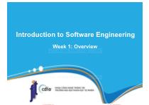 Bài giảng Công nghệ phần mềm - Week 1: Overview - Nguyễn Thị Minh Tuyền