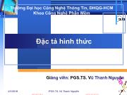 Bài giảng Đặc tả hình thức - Chương mở đầu: Giới thiệu môn học - Vũ Thanh Nguyên