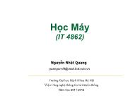 Bài giảng Học máy - Bài 4: Các phương pháp học có giám sát - Hồi quy tuyến tính (Linear regression) - Nguyễn Nhật Quang