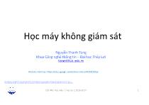 Bài giảng Học máy - Bài 7: Học máy không giám sát - Nguyễn Thanh Tùng