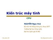 Bài giảng Kiến trúc máy tính - Chương 8: CPU - Nguyễn Ngọc Hóa