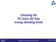 Bài giảng Kỹ thuật lập trình - Chương 3: Tổ chức dữ liệu trong chương trình - Trần Quang