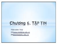 Bài giảng Kỹ thuật lập trình - Chương 6: Tập tin - Trần Minh Thái