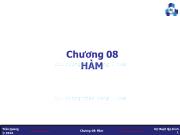 Bài giảng Kỹ thuật lập trình - Chương 8: Hàm - Trần Quang