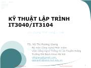 Bài giảng Kỹ thuật lập trình - Chương mở đầu: Giới thiệu môn học - Vũ Thị Hương Giang