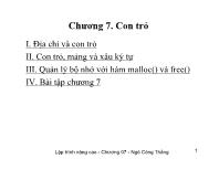 Bài giảng Lập trình C - Chương 7: Con trỏ - Ngô Công Thắng