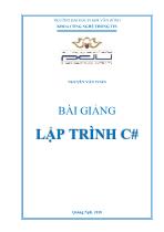 Bài giảng Lập trình C# (Phần I)