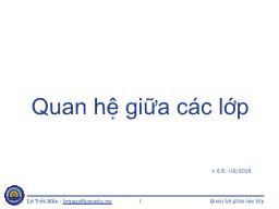 Bài giảng Lập trình hướng đối tượng - Chương 3: Quan hệ giữa các lớp - Lê Viết Mẫn