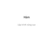 Bài giảng Lập trình nâng cao - Chương 4: Hàm