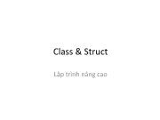 Bài giảng Lập trình nâng cao - Chương 8: Class & Struct