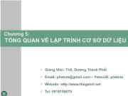 Bài giảng Lập trình trên môi trường Windows - Chương 5: Tổng quan về lập trình cơ sở dữ liệu - Dương Thành Phết