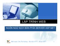 Bài giảng Lập trình web - Chương 2: Ngôn ngữ kịch bản phía server ASP.NET - Chu Thị Hường